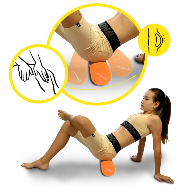 Массажный ролик Cornix EVA+ 45 x 15 см (валик, роллер) XR-0302 Orange