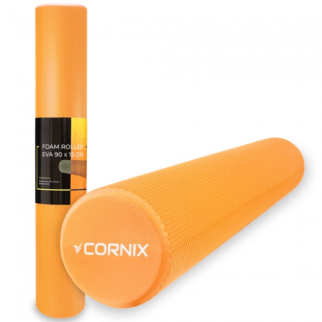 Массажный ролик Cornix EVA+ 90 x 15 см (валик, роллер) XR-0312 Orange