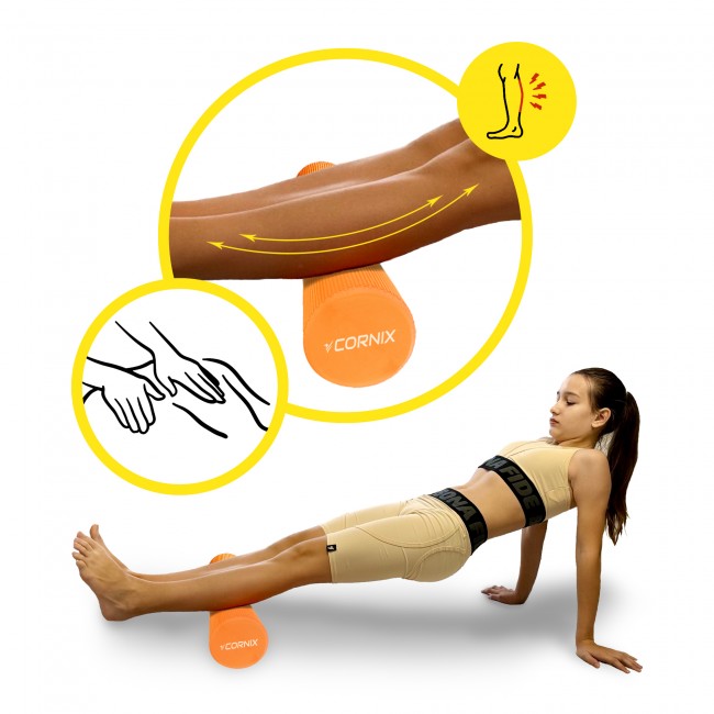 Массажный ролик Cornix EVA+ 90 x 15 см (валик, роллер) XR-0312 Orange