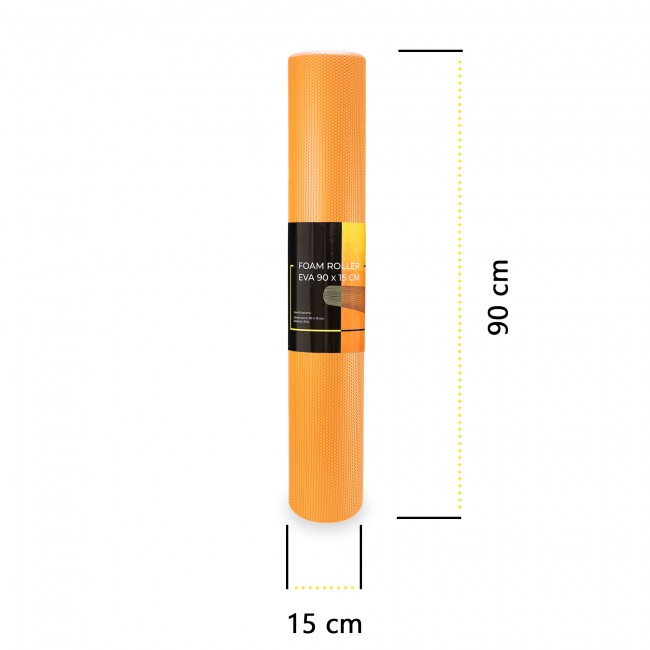 Массажный ролик Cornix EVA+ 90 x 15 см (валик, роллер) XR-0312 Orange