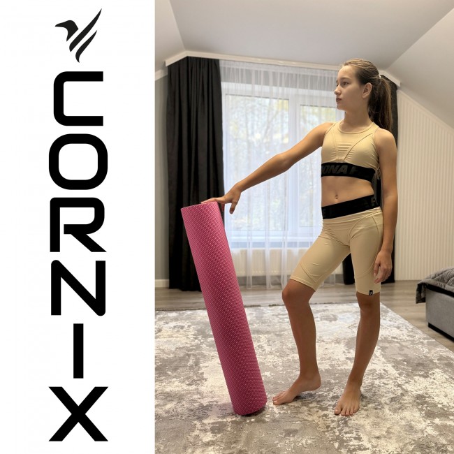 Массажный ролик Cornix EVA+ 90 x 15 см (валик, роллер) XR-0313 Pink