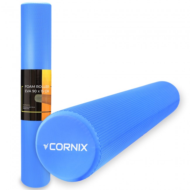 Массажный ролик Cornix EVA+ 90 x 15 см (валик, роллер) XR-0314 Navy Blue