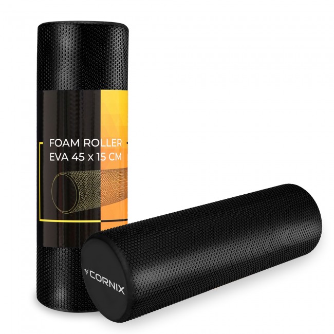 Массажный ролик Cornix EVA+ 45 x 15 см (валик, роллер) XR-0305 Black