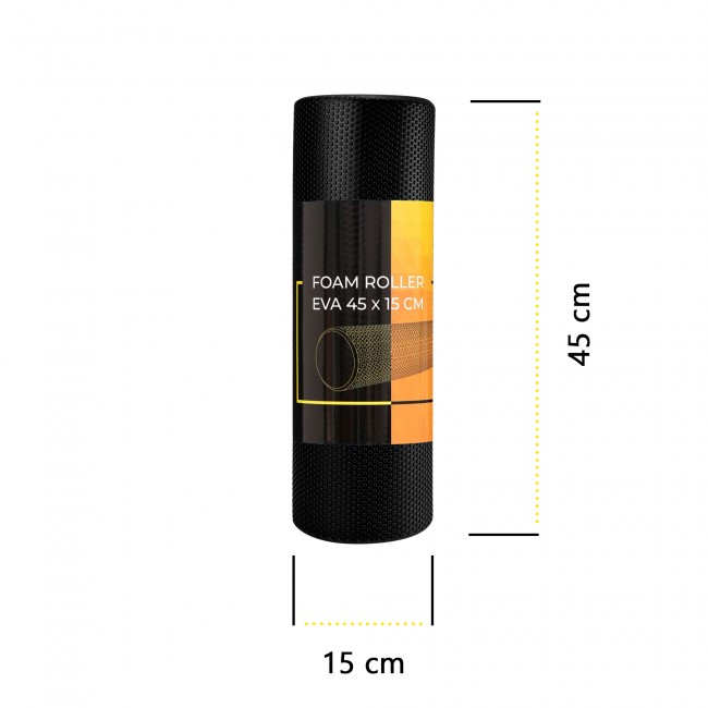 Массажный ролик Cornix EVA+ 45 x 15 см (валик, роллер) XR-0305 Black