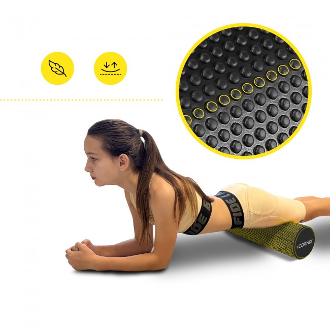 Массажный ролик Cornix EVA+ 45 x 15 см (валик, роллер) XR-0305 Black