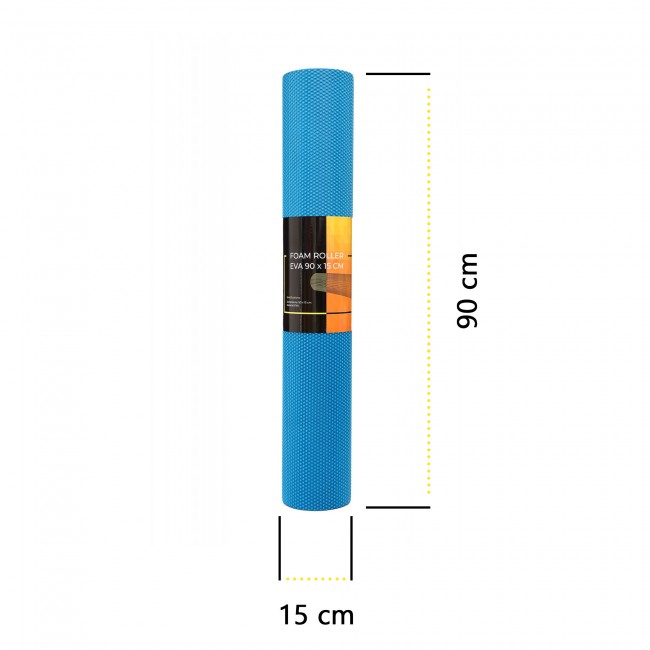 Массажный ролик Cornix EVA+ 90 x 15 см (валик, роллер) XR-0316 Blue