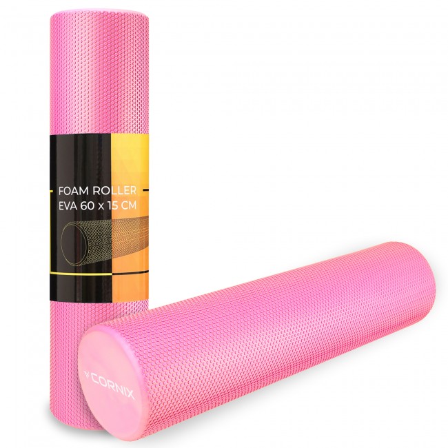 Массажный ролик Cornix EVA+ 60 x 15 см (валик, роллер) XR-0308 Pink