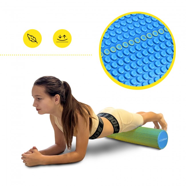 Массажный ролик Cornix EVA+ 60 x 15 см (валик, роллер) XR-0309 Navy Blue