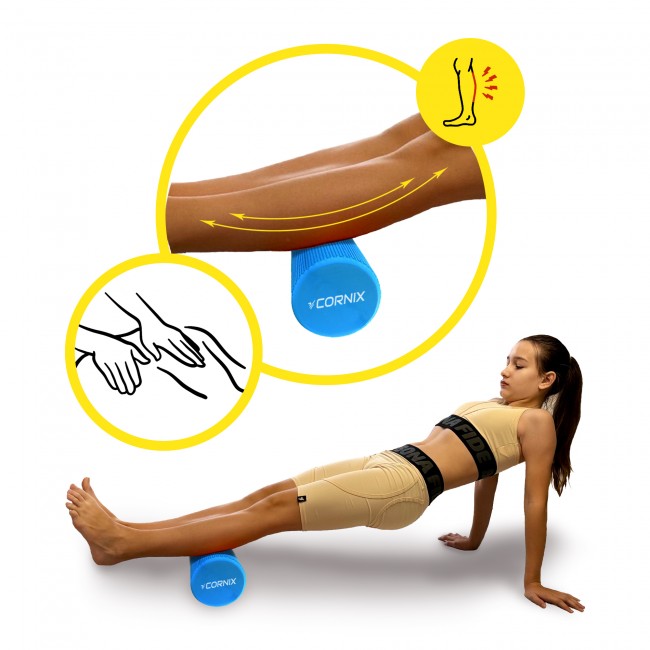 Масажний ролик Cornix EVA+ 45 x 15 см (валик, роллер) XR-0304 Navy Blue