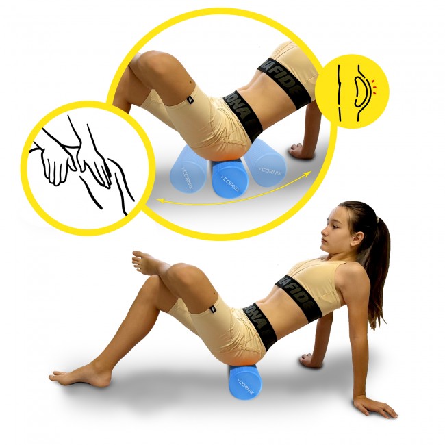 Масажний ролик Cornix EVA+ 45 x 15 см (валик, роллер) XR-0304 Navy Blue