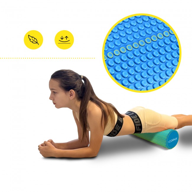 Масажний ролик Cornix EVA+ 45 x 15 см (валик, роллер) XR-0304 Navy Blue