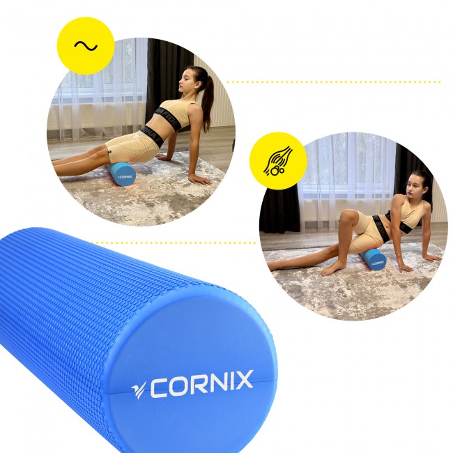 Масажний ролик Cornix EVA+ 45 x 15 см (валик, роллер) XR-0304 Navy Blue