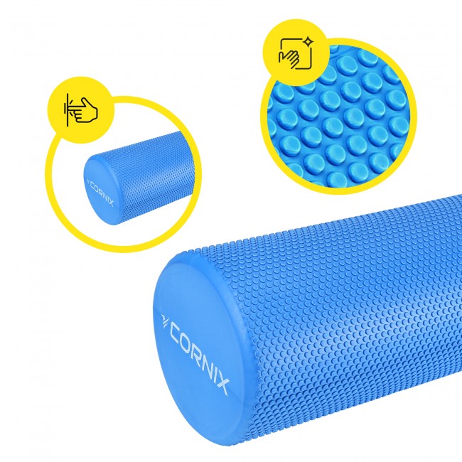 Масажний ролик Cornix EVA+ 45 x 15 см (валик, роллер) XR-0304 Navy Blue