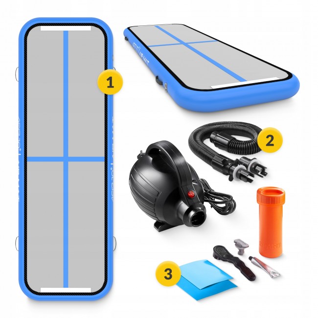 Мат надувной гимнастический 4FIZJO Air Track Mat 300 x 100 x 15 cм White/Blue (P-5907739311771)