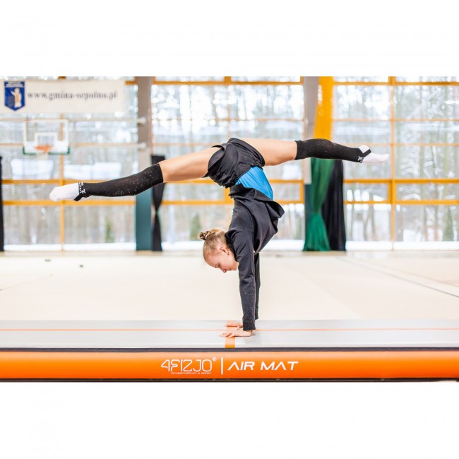 Мат надувной гимнастический 4FIZJO Air Track Mat 400 x 100 x 15 см White/Pink (P-5907739311788)