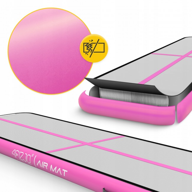 Мат надувной гимнастический 4FIZJO Air Track Mat 400 x 100 x 15 см White/Pink (P-5907739311788)