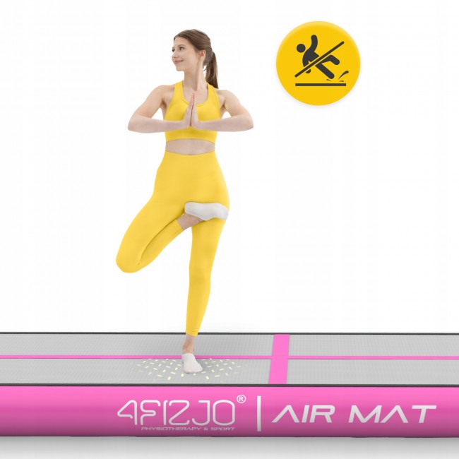 Мат надувной гимнастический 4FIZJO Air Track Mat 400 x 100 x 15 см White/Pink (P-5907739311788)