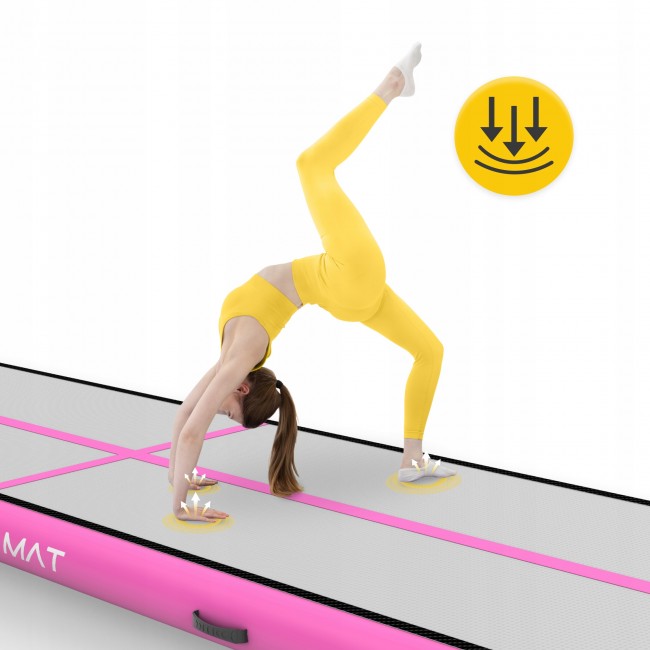 Мат надувной гимнастический 4FIZJO Air Track Mat 400 x 100 x 15 см White/Pink (P-5907739311788)