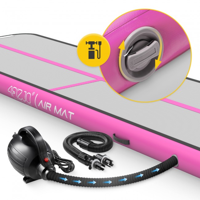 Мат надувной гимнастический 4FIZJO Air Track Mat 400 x 100 x 15 см White/Pink (P-5907739311788)