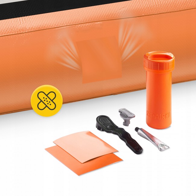 Мат гімнастичний надувний 4FIZJO Air Track Mat 500 x 100 x 15 см White/Orange (P-5907739311795)