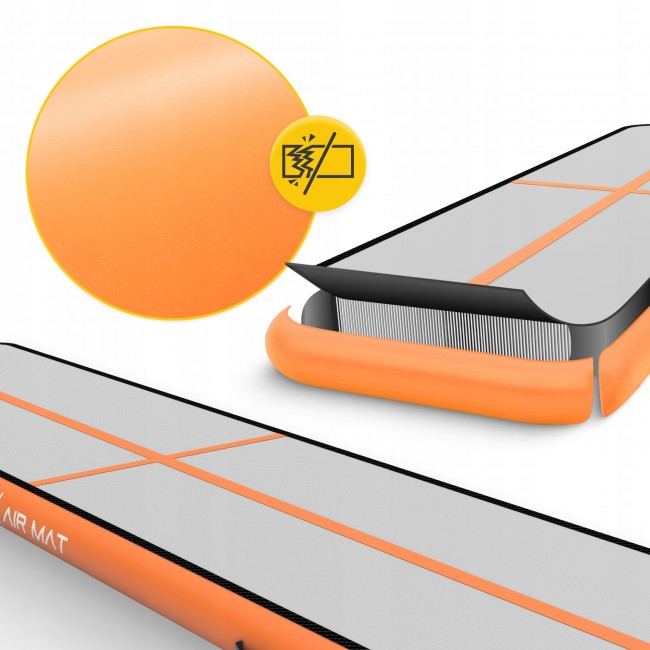Мат гімнастичний надувний 4FIZJO Air Track Mat 500 x 100 x 15 см White/Orange (P-5907739311795)