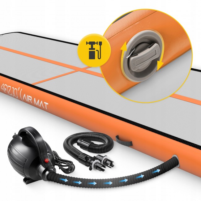 Мат гімнастичний надувний 4FIZJO Air Track Mat 500 x 100 x 15 см White/Orange (P-5907739311795)