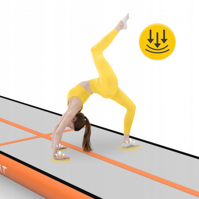 Мат гімнастичний надувний 4FIZJO Air Track Mat 500 x 100 x 15 см White/Orange (P-5907739311795)