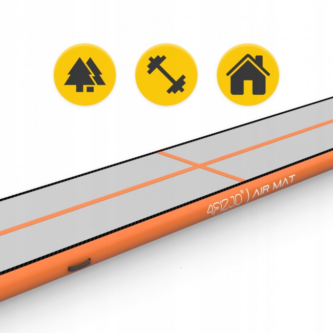 Мат гімнастичний надувний 4FIZJO Air Track Mat 500 x 100 x 15 см White/Orange (P-5907739311795)