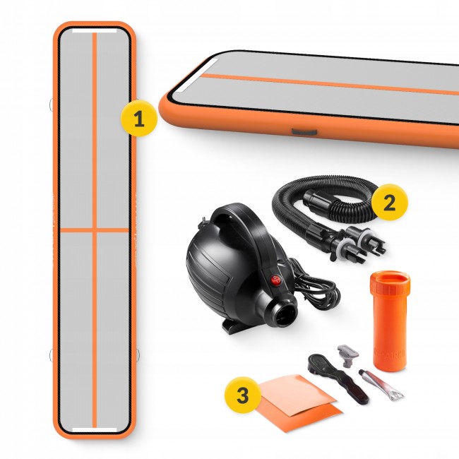 Мат гімнастичний надувний 4FIZJO Air Track Mat 500 x 100 x 15 см White/Orange (P-5907739311795)
