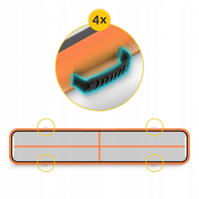 Мат гімнастичний надувний 4FIZJO Air Track Mat 500 x 100 x 15 см White/Orange (P-5907739311795)