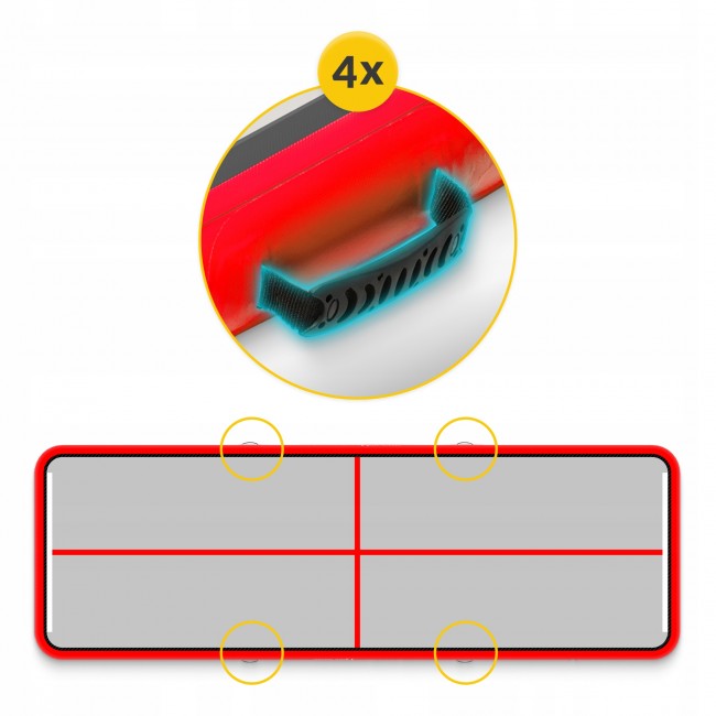 Мат надувной гимнастический 4FIZJO Air Track Mat 600 x 200 x 20 см White/Red (P-5907739312044)