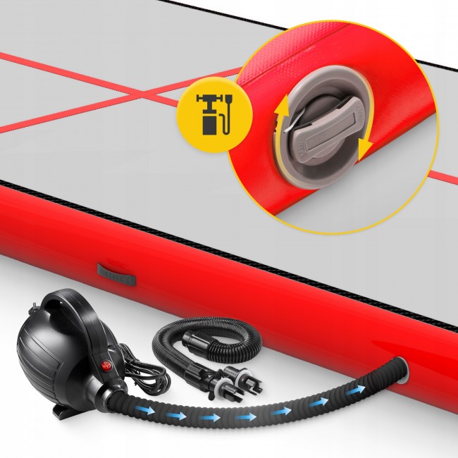 Мат надувной гимнастический 4FIZJO Air Track Mat 600 x 200 x 20 см White/Red (P-5907739312044)