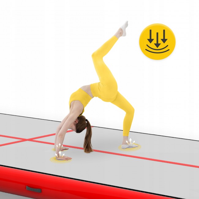 Мат надувной гимнастический 4FIZJO Air Track Mat 600 x 200 x 20 см White/Red (P-5907739312044)
