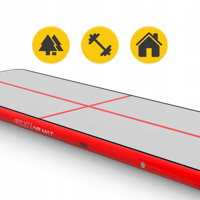 Мат надувной гимнастический 4FIZJO Air Track Mat 600 x 200 x 20 см White/Red (P-5907739312044)