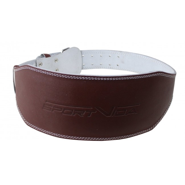 Пояс для тяжелой атлетики с экокожи SportVida SV-AG0063 (XL) Braun