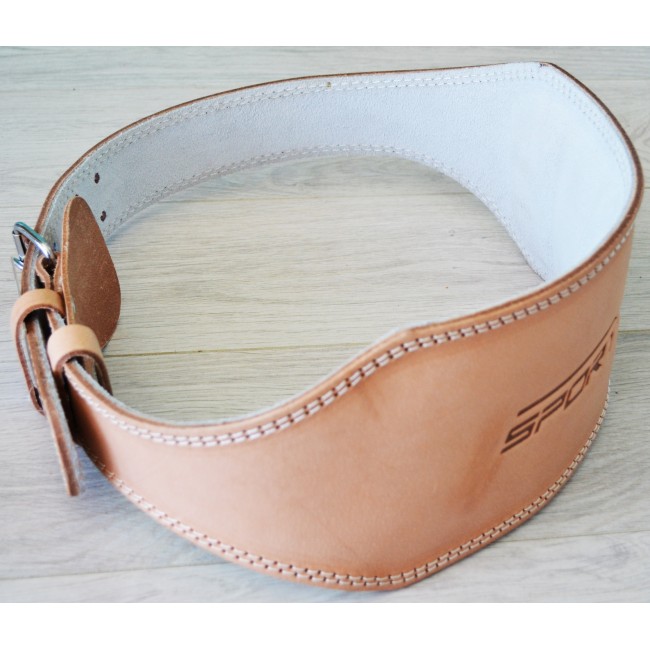 Пояс для тяжелой атлетики кожаный SportVida SV-AG0054 (L) Beige
