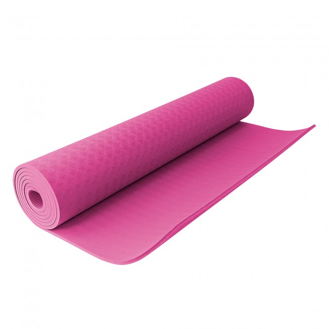 Коврик для фитнеса и йоги SportVida TPE 4 мм SV-HK0055 Pink