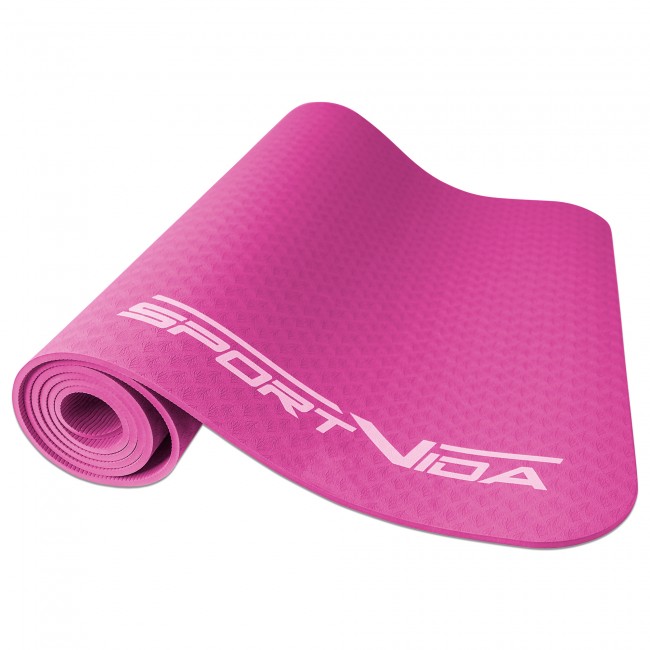Коврик для фитнеса и йоги SportVida TPE 4 мм SV-HK0055 Pink Коврик для фитнеса и йоги SportVida TPE 4 мм SV-HK0055 Pink
