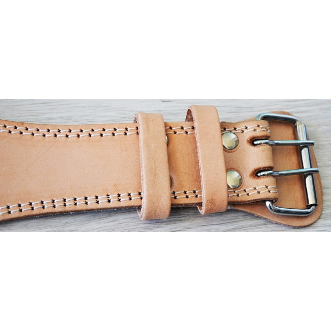 Пояс для тяжелой атлетики кожаный SportVida SV-AG0056 (XXL) Beige