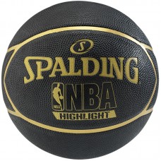 М'яч баскетбольний Spalding NBA Highlight Black / Gold Size 7
