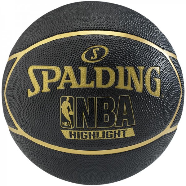 М'яч баскетбольний Spalding NBA Highlight Black / Gold Size 7