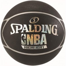М'яч баскетбольний Spalding NBA Highlight Black / Silver Size 7