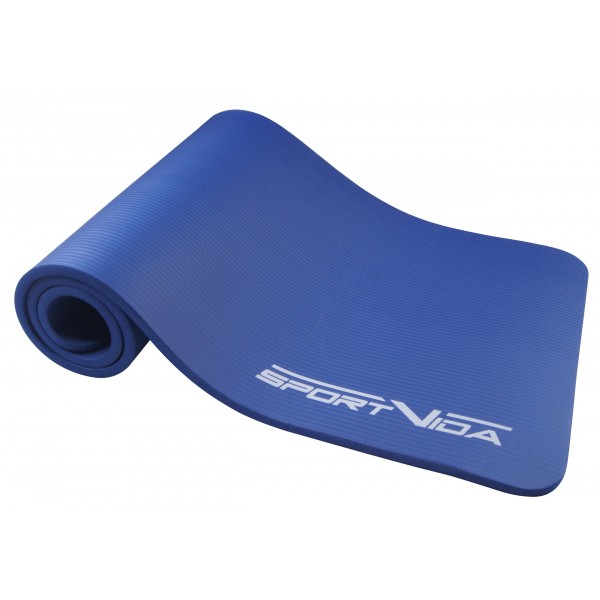 Коврик для фитнеса и йоги SportVida NBR 1.5 см SV-HK0075 Blue