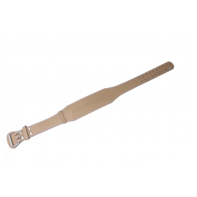 Пояс для важкої атлетики з екокожі SportVida SV-AG0071 (M) Beige