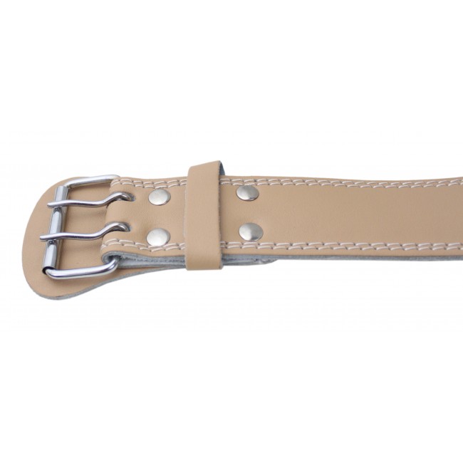 Пояс для важкої атлетики з екокожі SportVida SV-AG0071 (M) Beige
