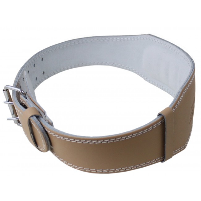Пояс для важкої атлетики з екокожі SportVida SV-AG0071 (M) Beige