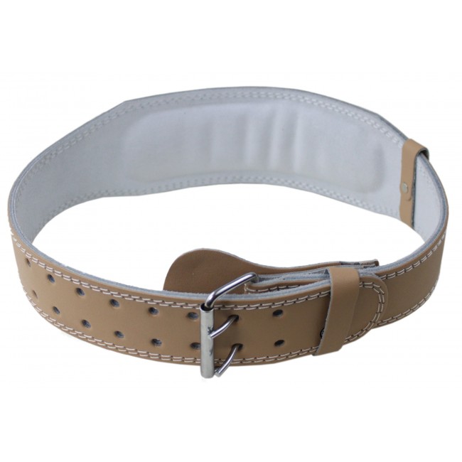 Пояс для важкої атлетики з екокожі SportVida SV-AG0071 (M) Beige