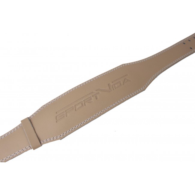 Пояс для важкої атлетики з екокожі SportVida SV-AG0072 (L) Beige