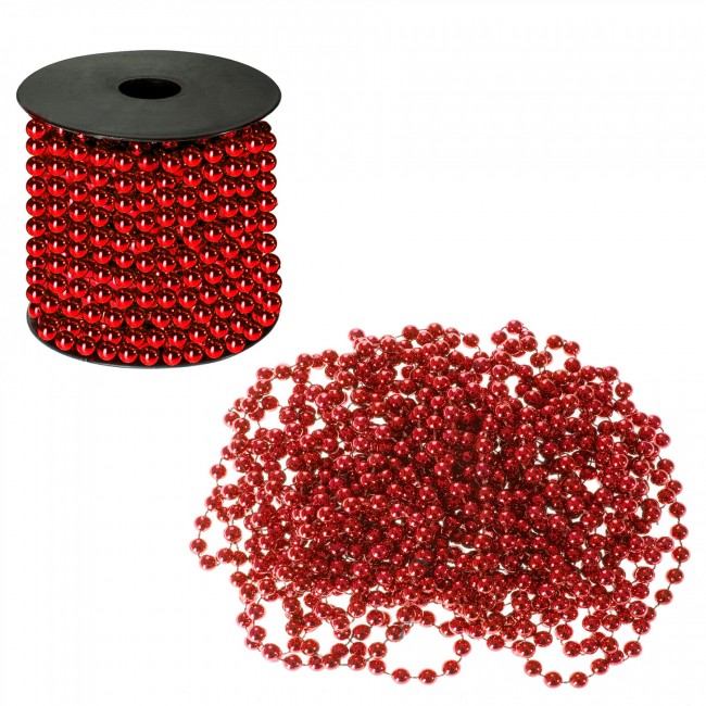 Бусы на елку новогодние Springos d=8 мм 10 м CA0057