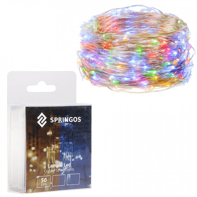 Гирлянда на батарейках Springos 4.9 м 50 LED CL0017 Mix